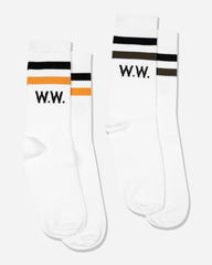 Gail 2-pack Socks - White Stripes