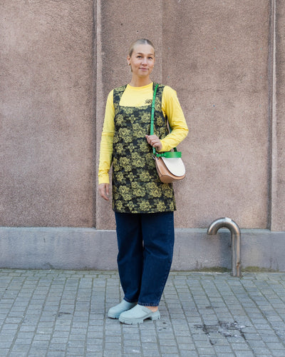 Jacquard Suiting Mini Dress - Lemon Zest - Ganni - Munkstore.dk