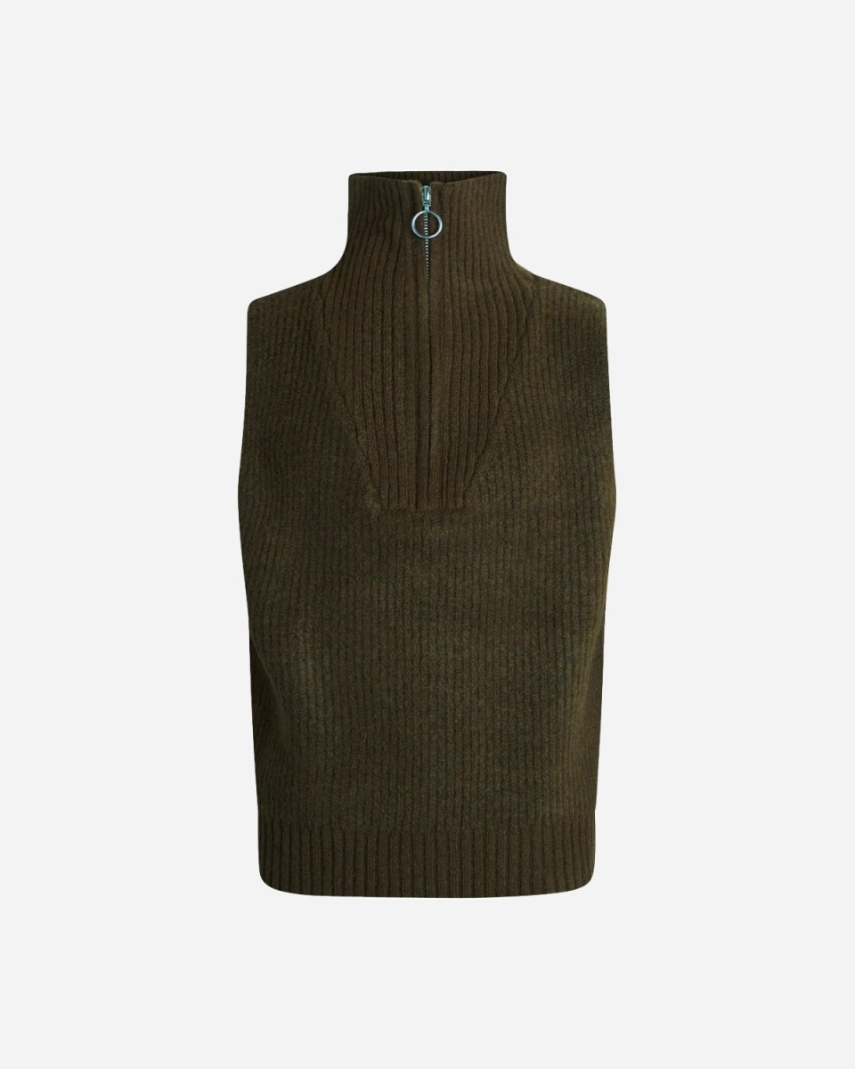 Giselle Vest Knit - Army Green - Munk Store