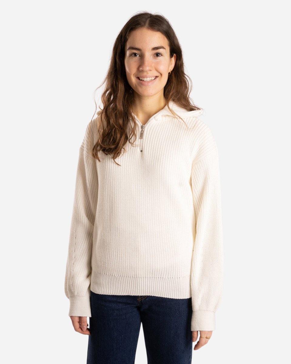 Half Zip Sweater - White - Munk Store