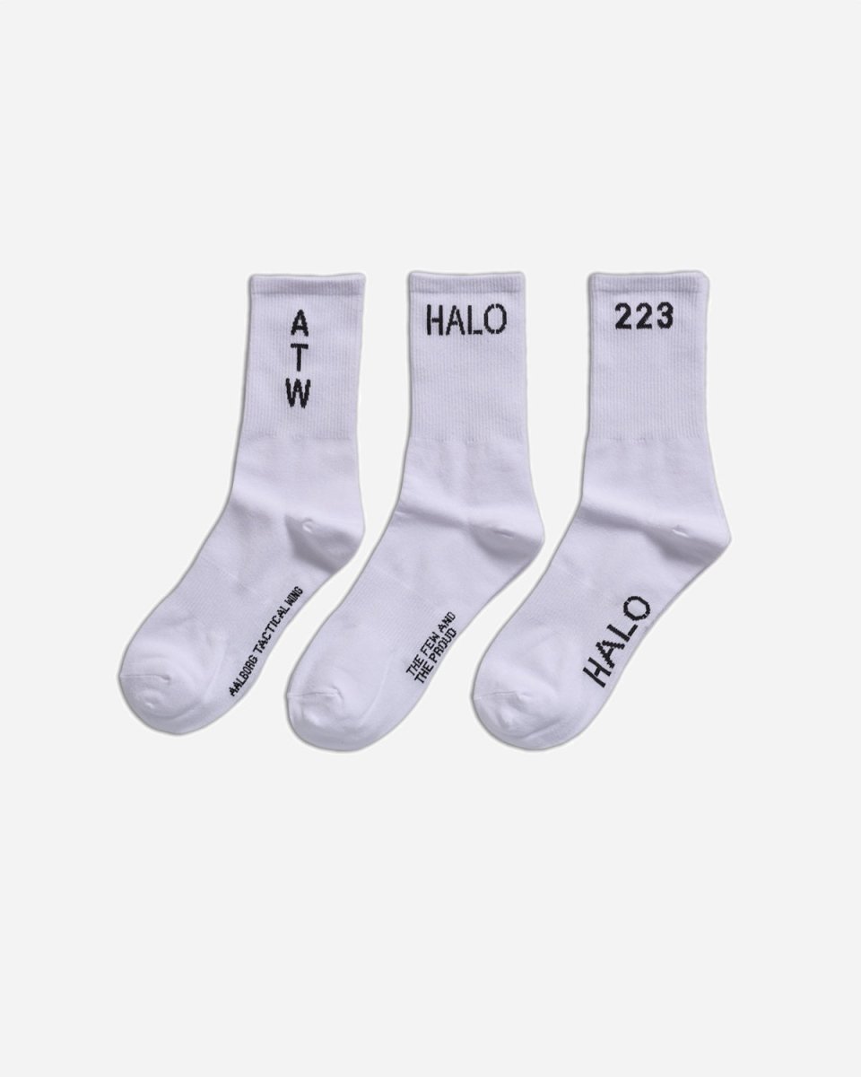 Halo 3-Pack Socks - White - Munk Store