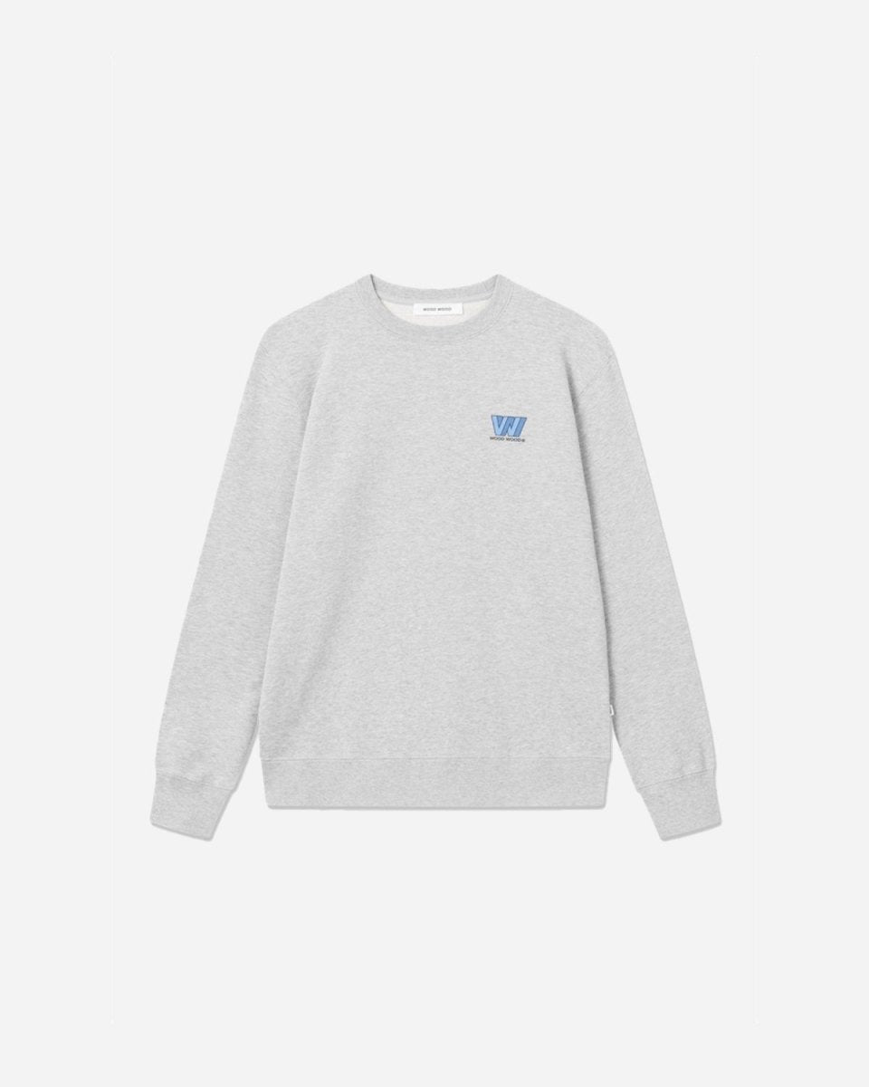 Hugh W Logo Sweatshirt - Grey Melange - Munk Store