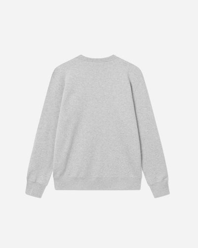 Hugh W Logo Sweatshirt - Grey Melange - Munk Store