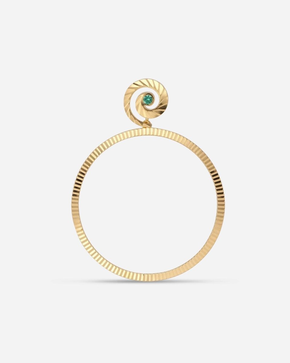 Impression Hoop With Emerald - Guld - Munk Store