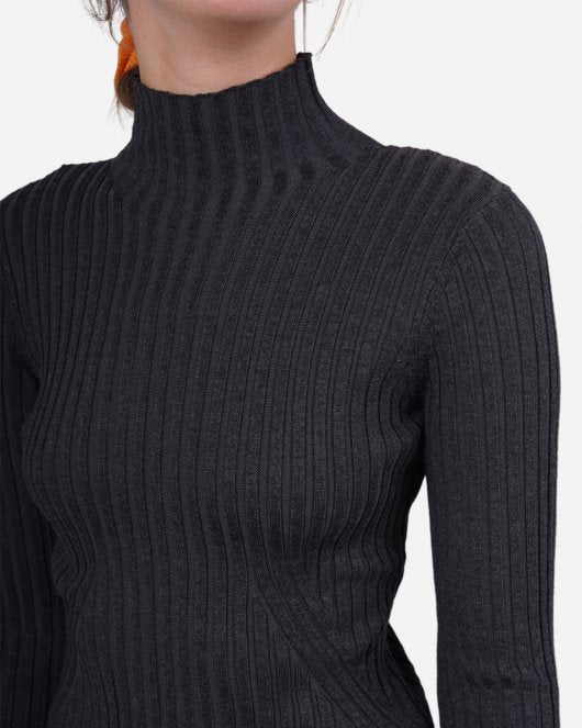Karlina knit top - Dark Grey Melange - Munk Store