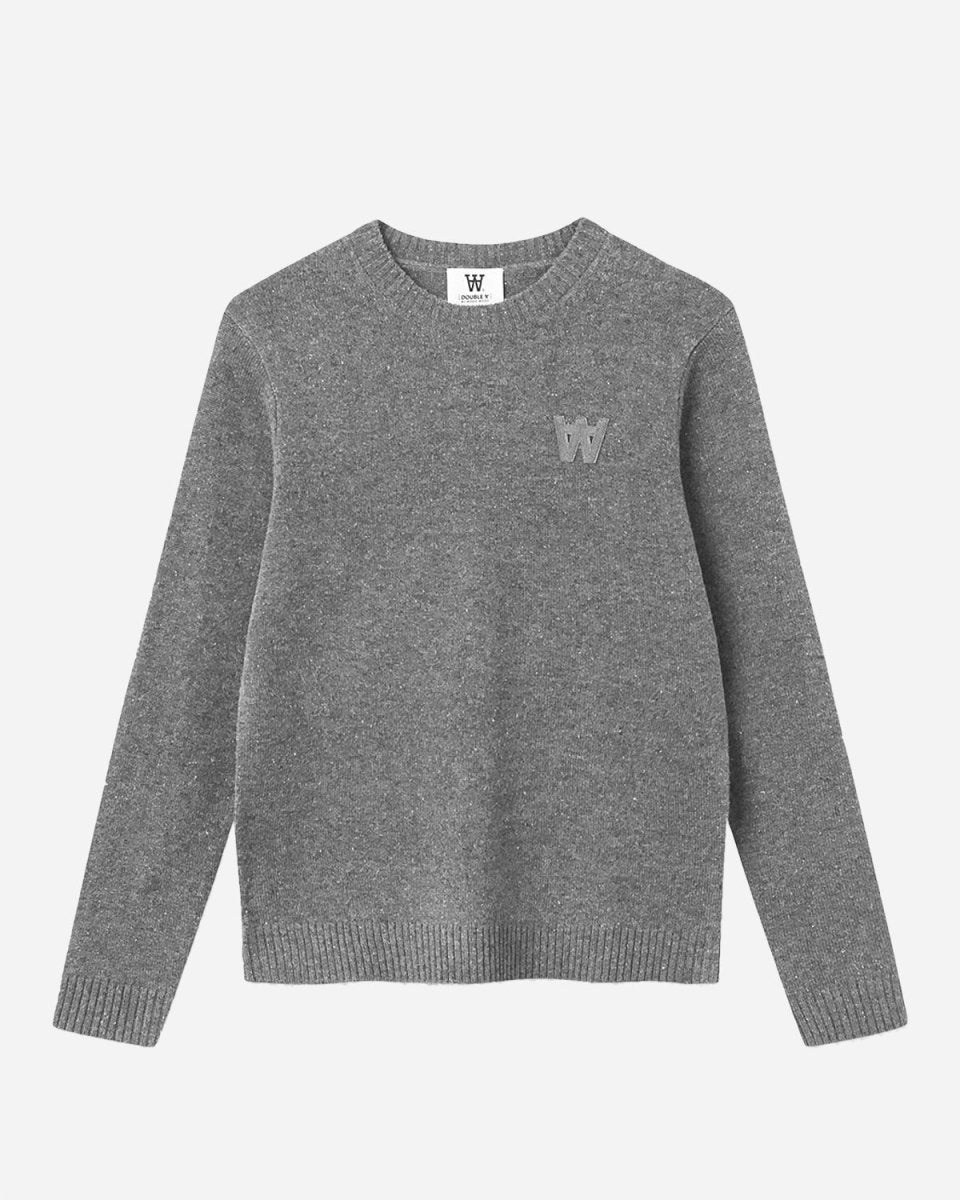 Kevin Lambswool Jumper - Grey Melange - Munk Store