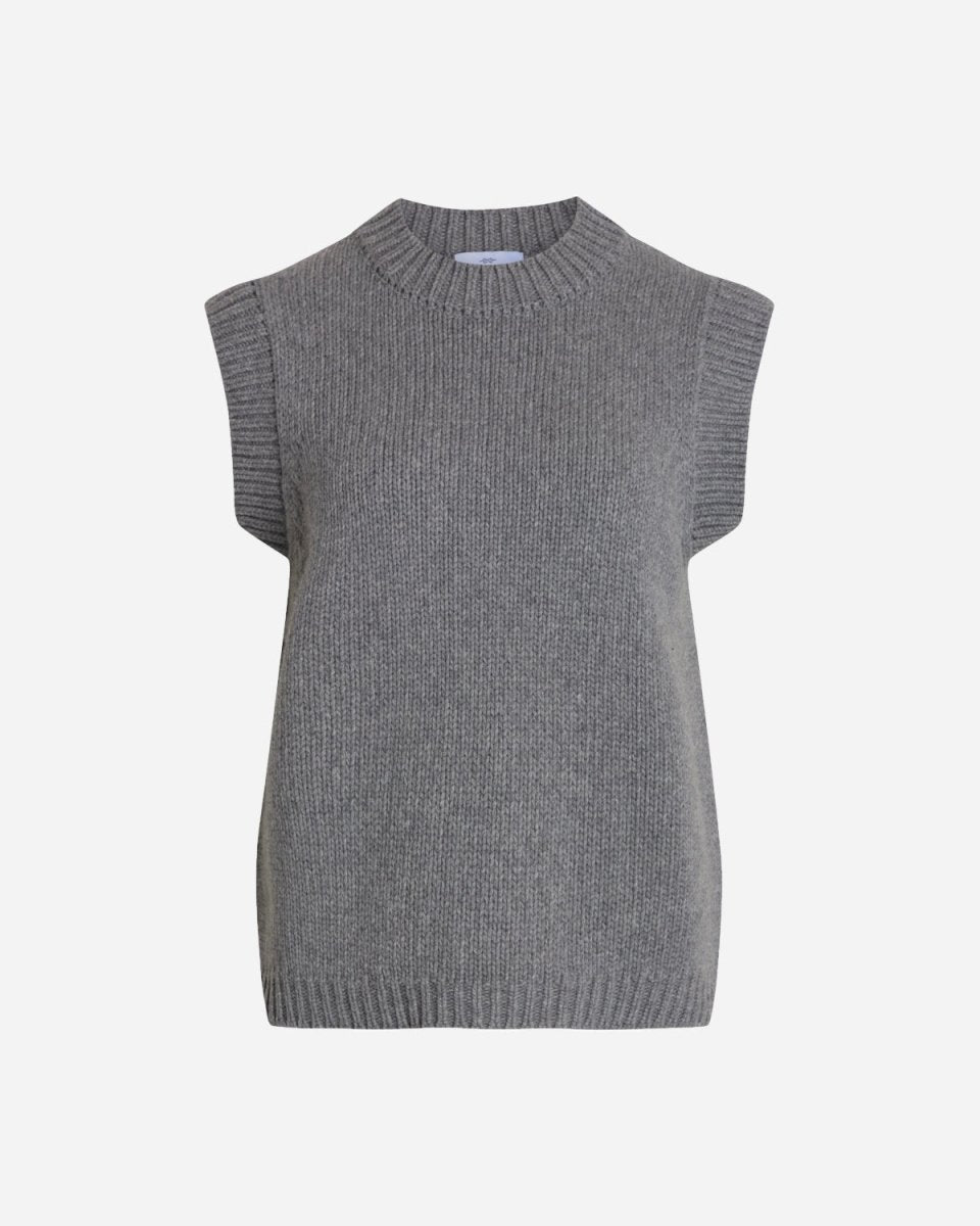 Leah Knit Vest - Light Grey - Munk Store