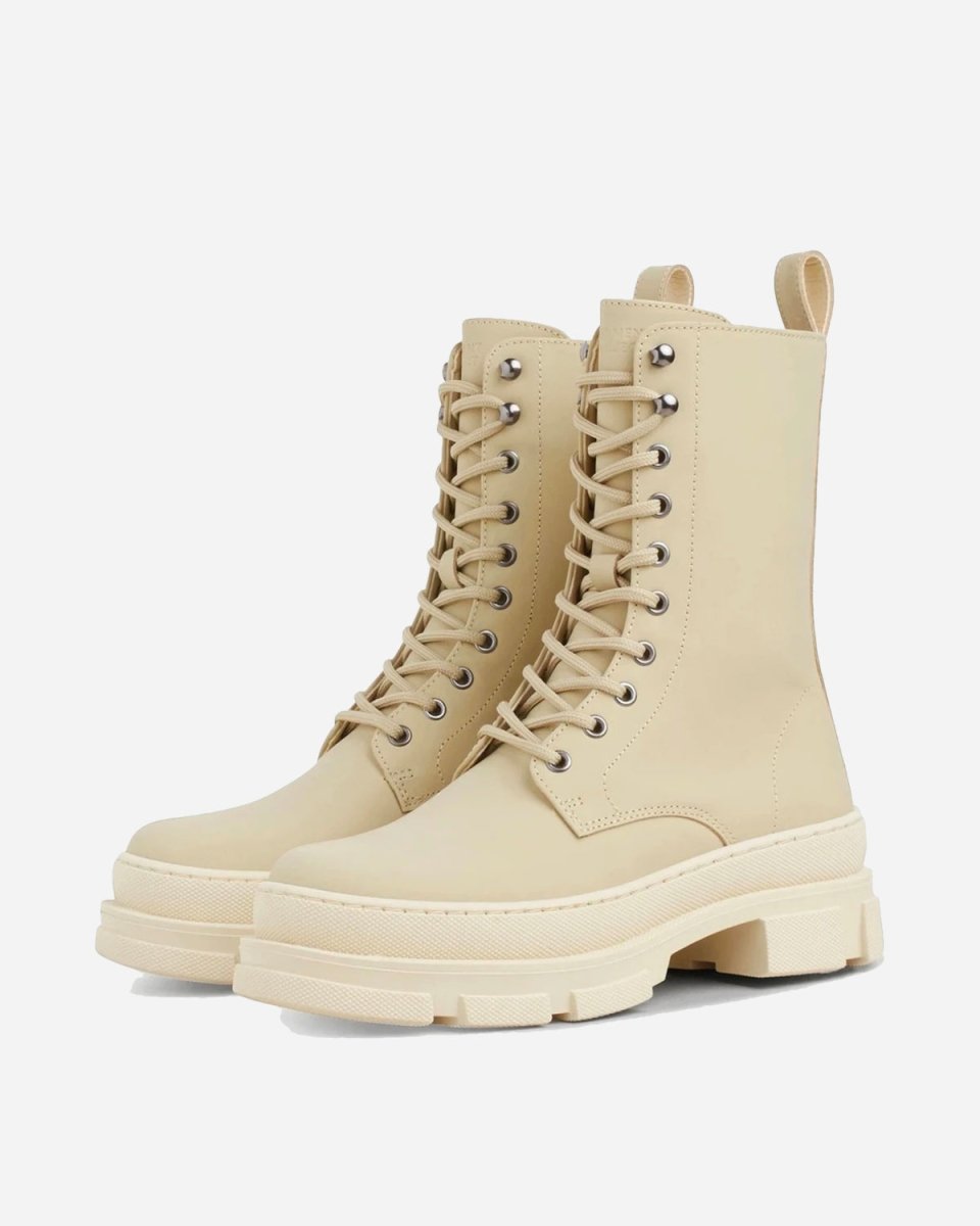 Lucy Boot - Off White Rubberised Leather - Munk Store