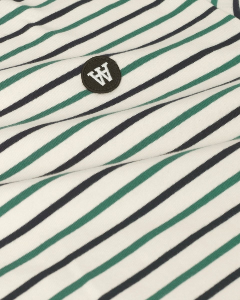 Mel Stripe LS T-shirt - Off White/Green Stripes - Munk Store