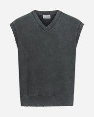 Men Distressed Vest - Dark Grey