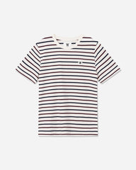 Mia Stripe T-Shirt - Off White/Burgundy