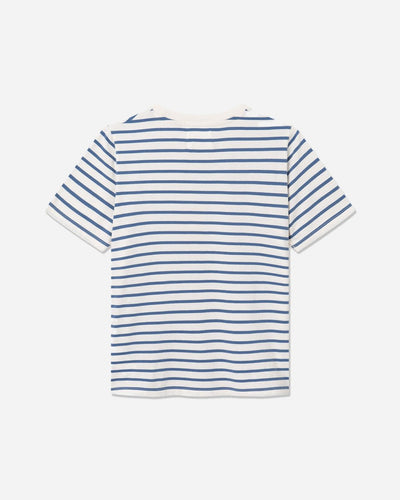 Mia T-shirt In Love - Off White/Blue Stripes - Munk Store