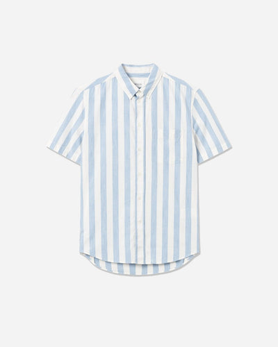 Michael Wide Stripe Shirt - White/Blue - Munk Store