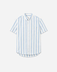 Michael Wide Stripe Shirt - White/Blue