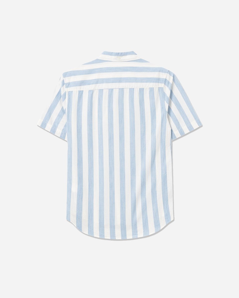 Michael Wide Stripe Shirt - White/Blue - Munk Store