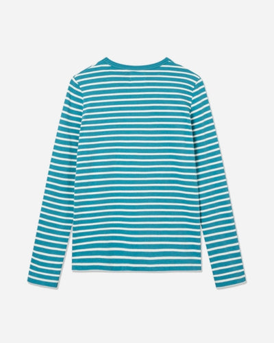 Moa Stripe Long Sleeve - Bright Blue/Off White Stripes - Munk Store