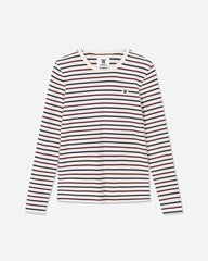 Moa stripe long sleeve - Off-white/Burgundy stripes