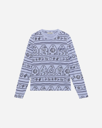 O-neck Long Sleeve T-shirt - Printed Heather - Munk Store