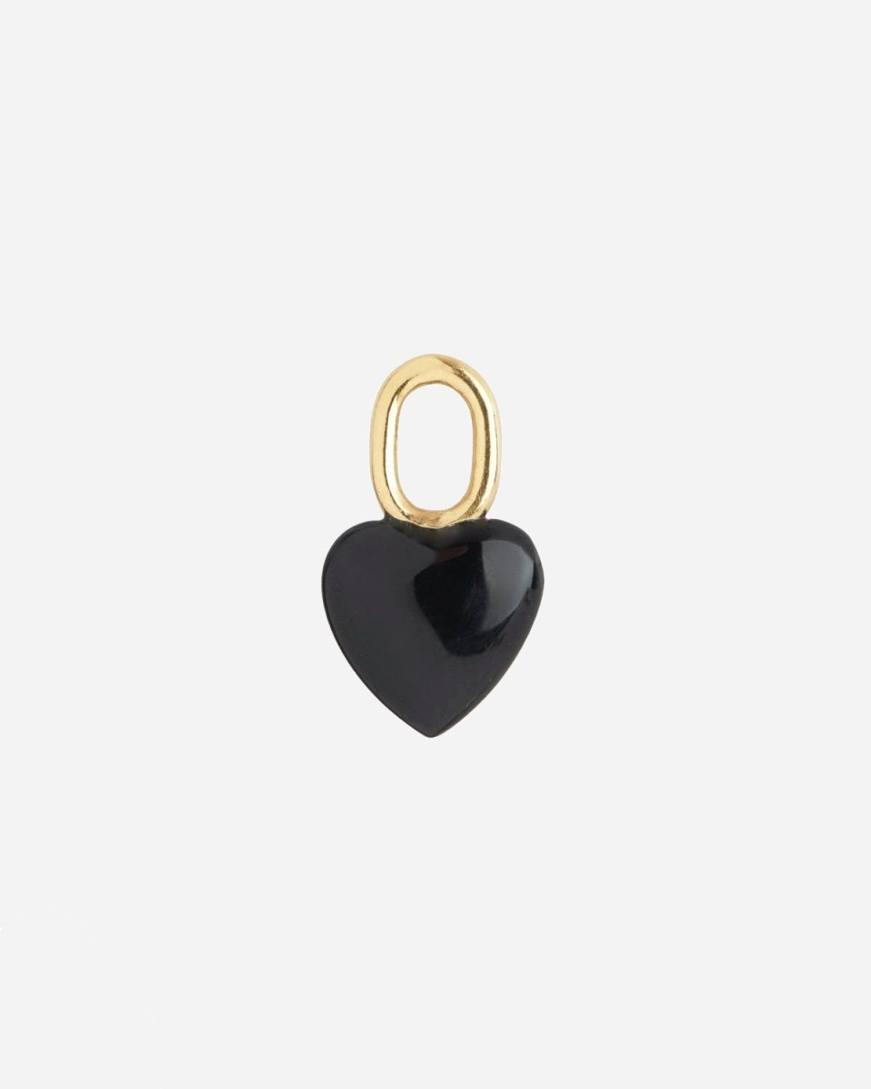 Onyx Heart Charm - Gold Hp - Munk Store
