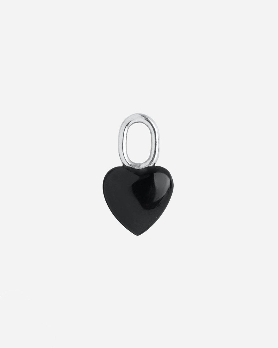 Onyx Heart Charm - Silver Hp - Munk Store