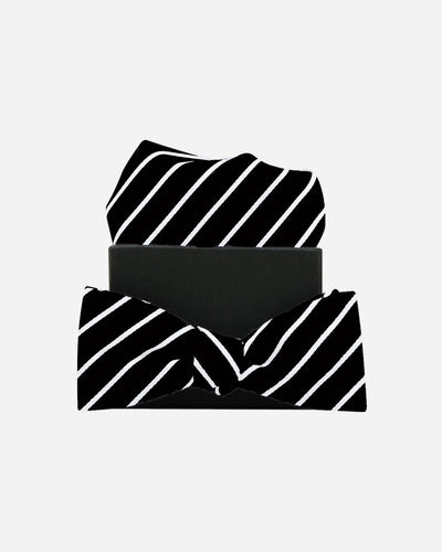 Our M√©l Stripe Bow Tie - Black/White - Munk Store