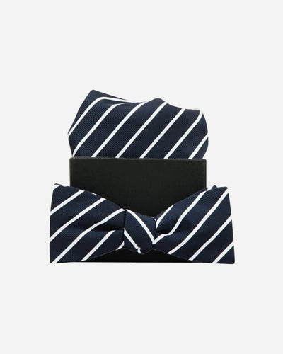 Our M√©l Stripe Bow Tie - Blue/White - Munk Store