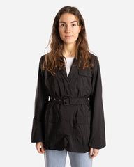 Oversized Patch Pocket Jacket - Black