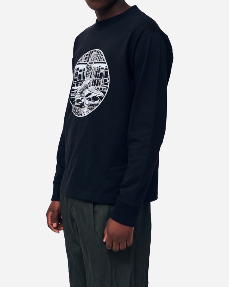 Owl Long Sleeved T-shirt - Black - Munk Store