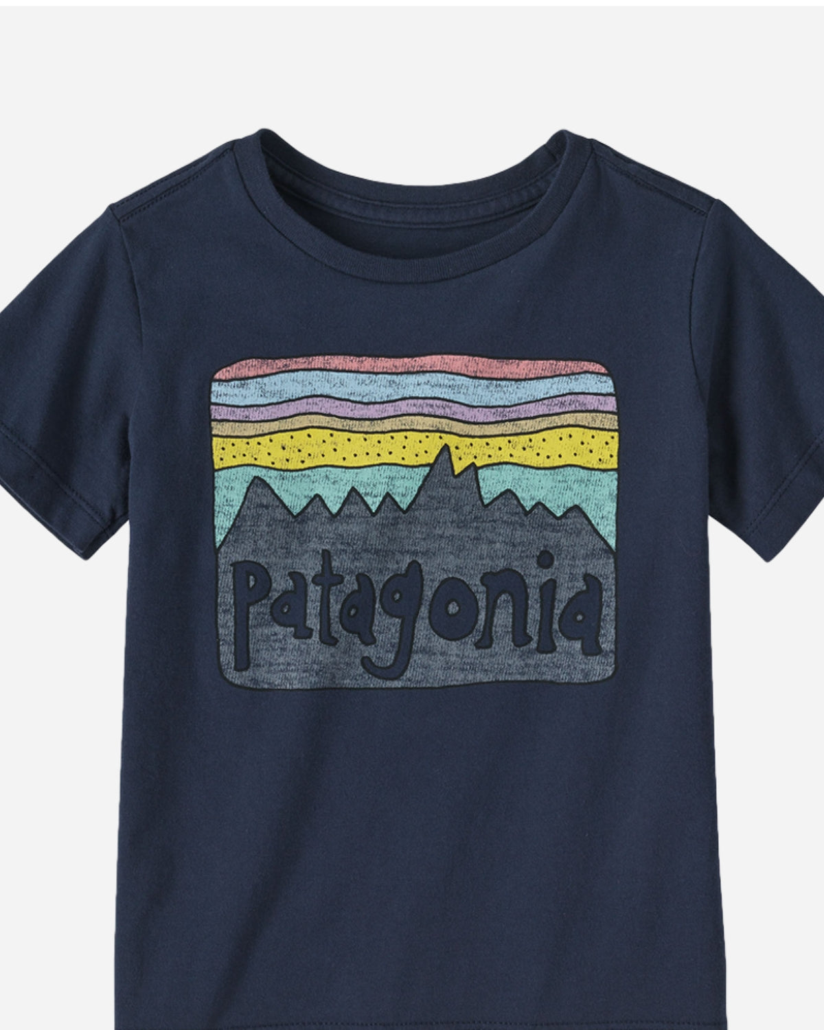 Kids Regenerative Fitz Roy Skies T-shirt - New Navy - Patagonia - Munkstore.dk