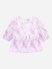 Pleated Georgette Blouse - Orchid Bloom