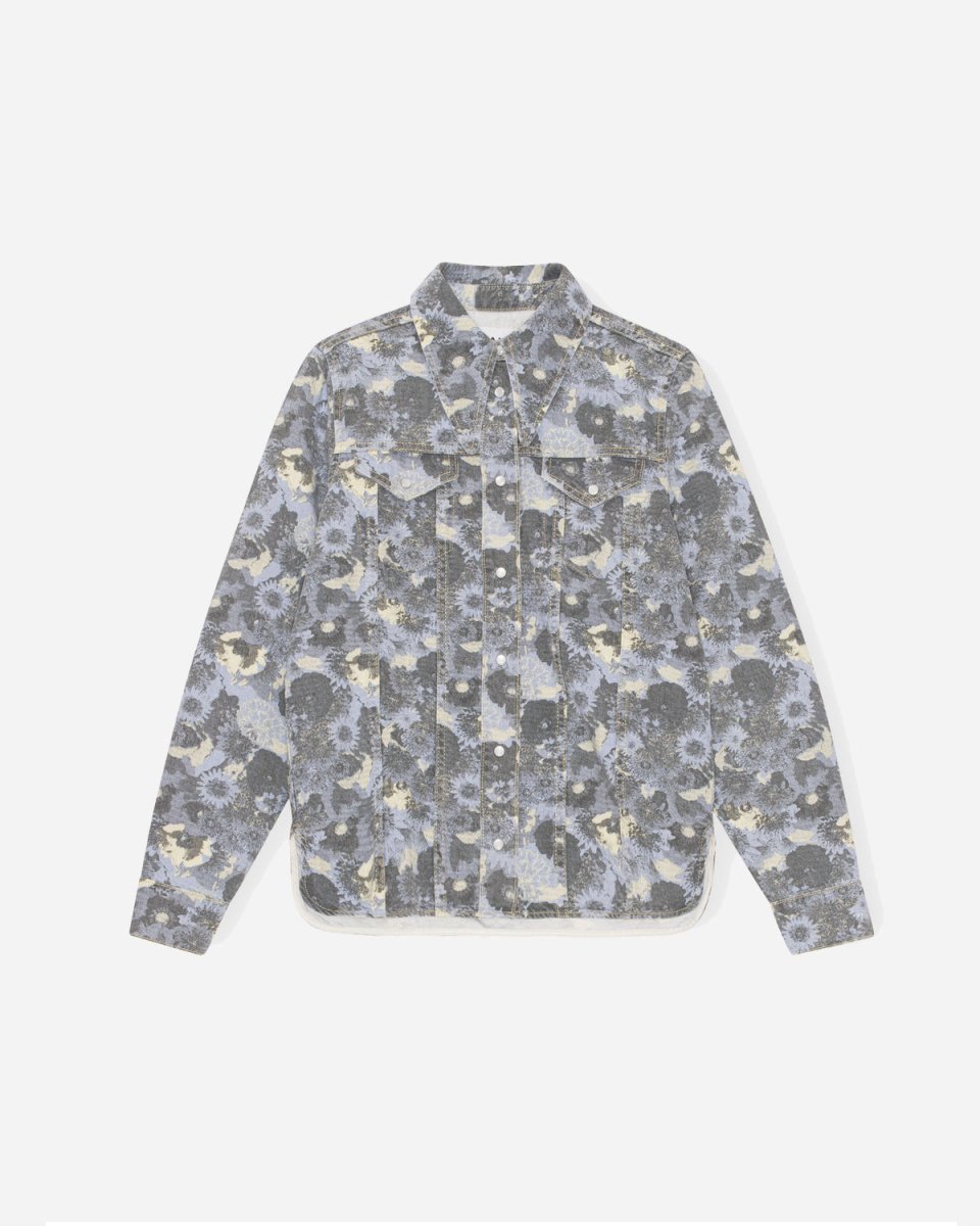 Print Denim Shirt - Brunnera Blue - Munk Store