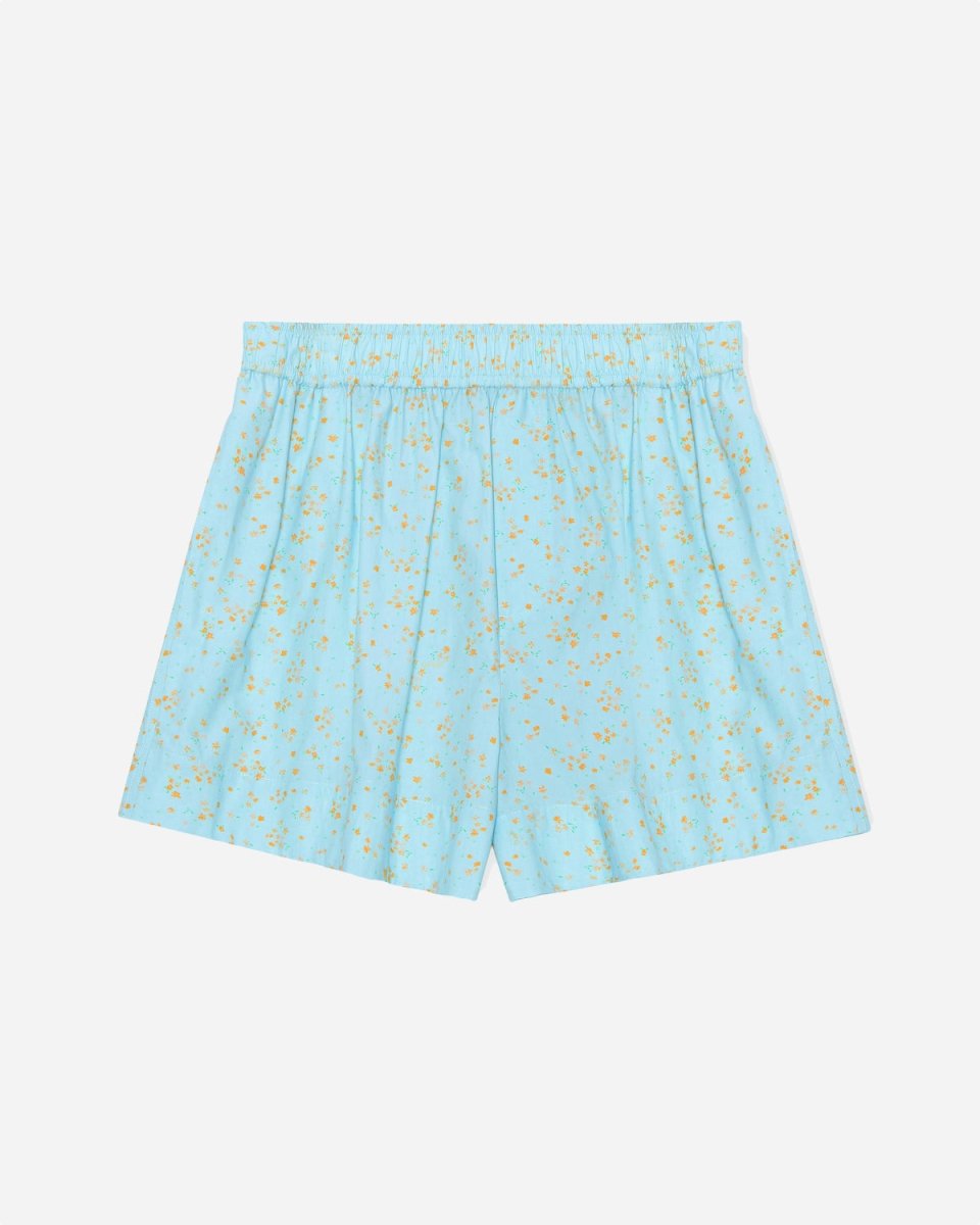 Printed Cotton Shorts - Corydalis Blue - Munk Store