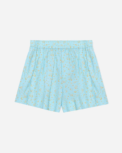 Printed Cotton Shorts - Corydalis Blue - Munk Store