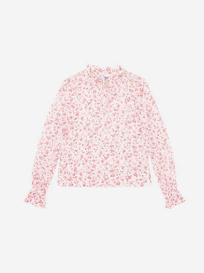 Printed Georgette Blouse - Egret - Munk Store