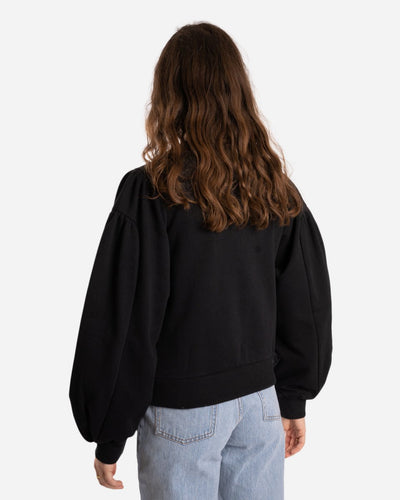 Puff Sleeve Sweatshirt - Black - Munk Store
