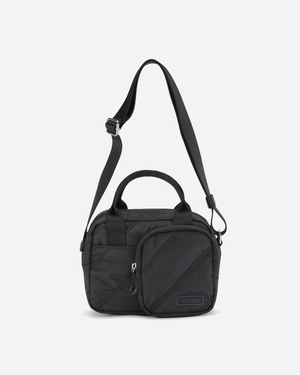 Quilted Recycled Tech Top Handle Festival - Black - Munk Store
