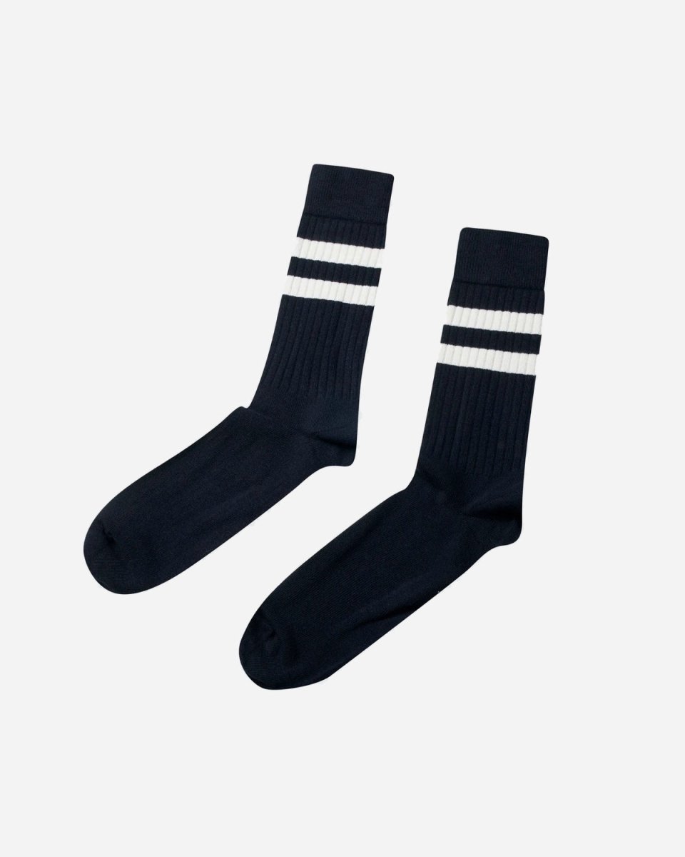 Retro Cotton Sock - Navy/Cram - Munk Store