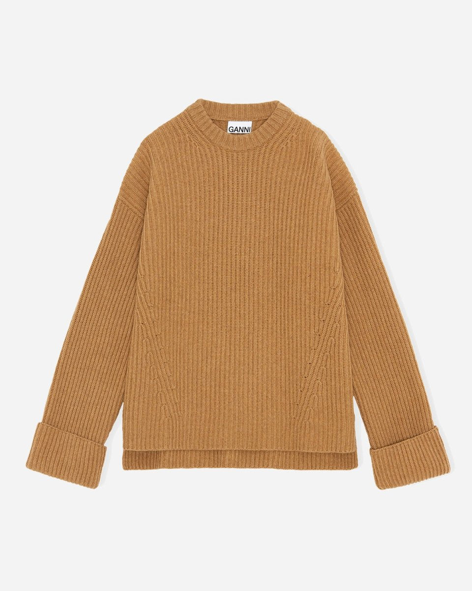 Rib Knit Pullover - Camel - Munk Store