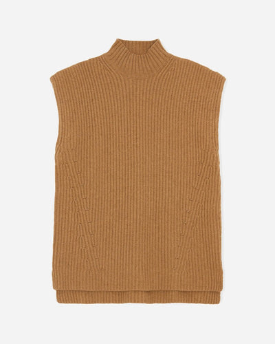 Rib Knit Vest - Camel - Munk Store