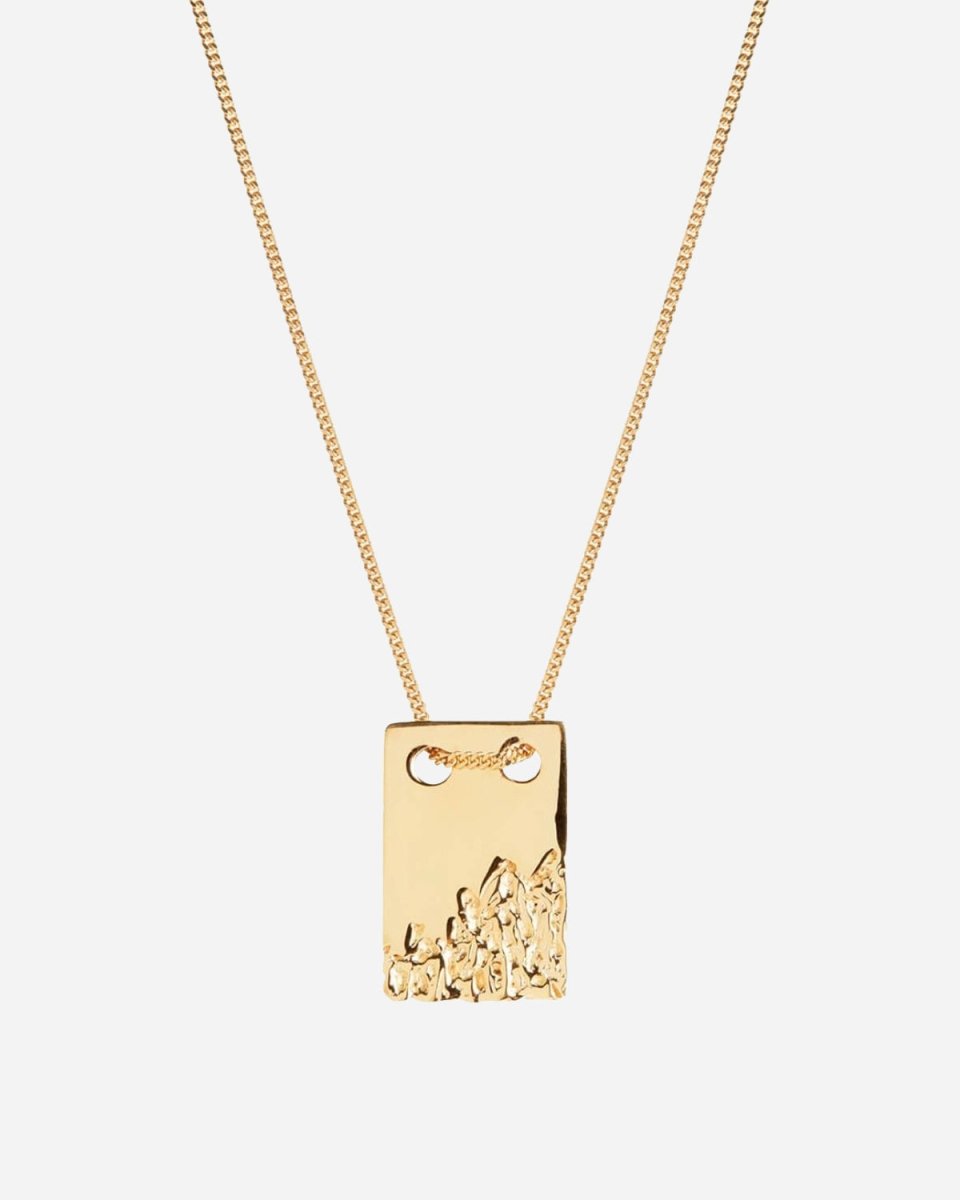 Rock Tag Necklace - Yellow Gold - Munk Store