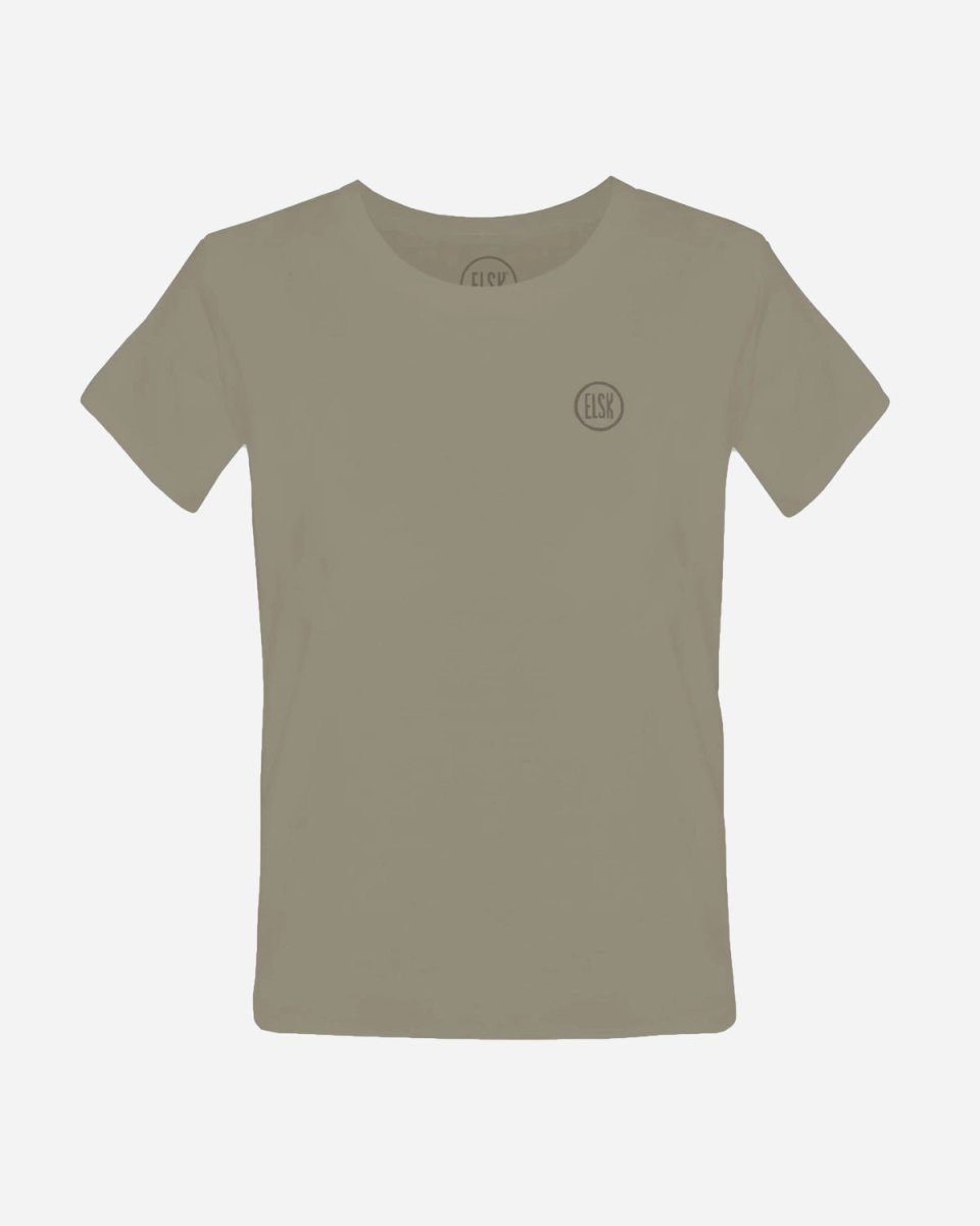 Round Logo Emb Women's Essential Tee - Olive Oil - Munk Store