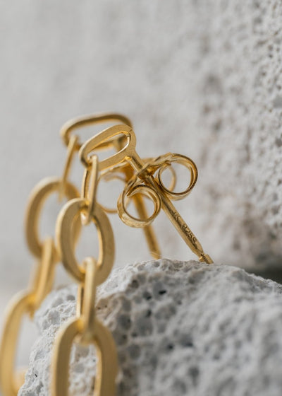 Row Chain Earrings - Guld - Munk Store