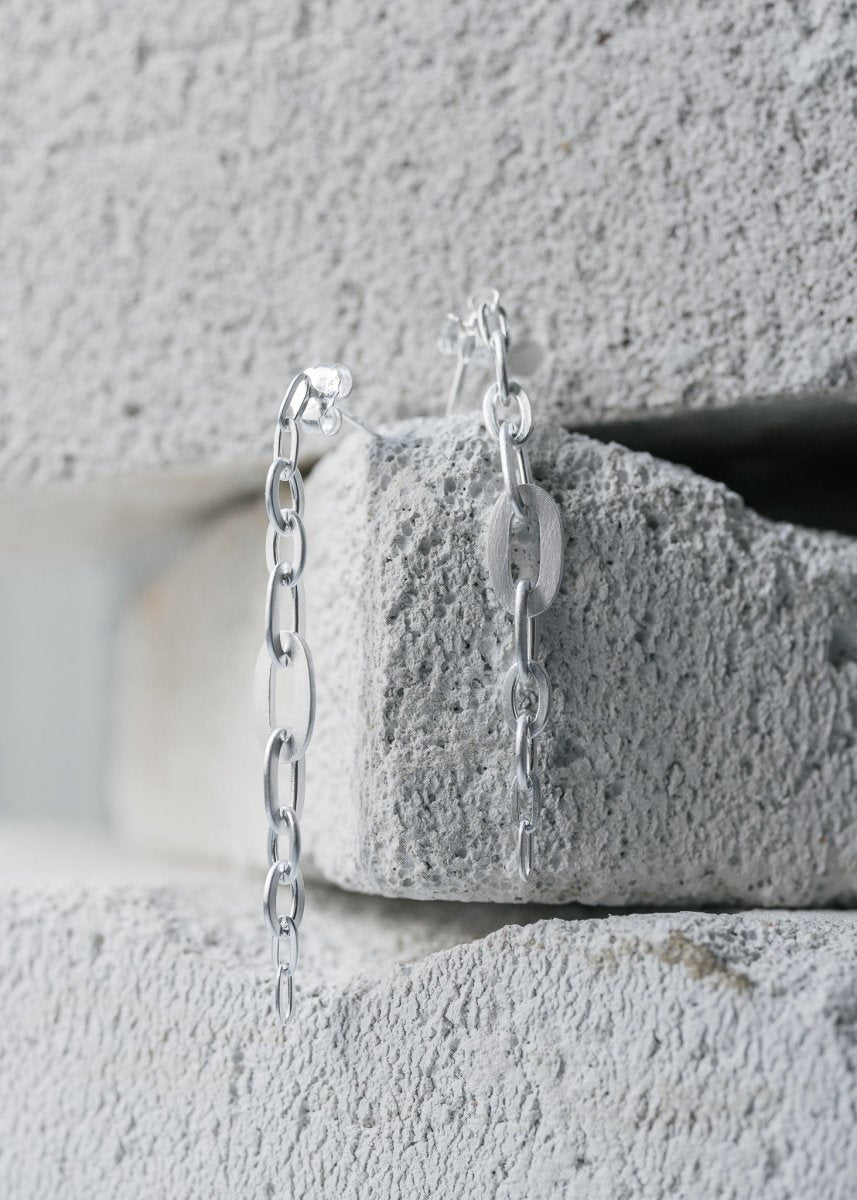 Row Chain Earrings - Sølv - Munk Store