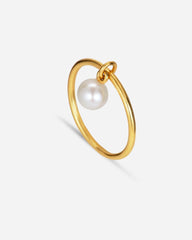 Row Pearl Ring - Guld