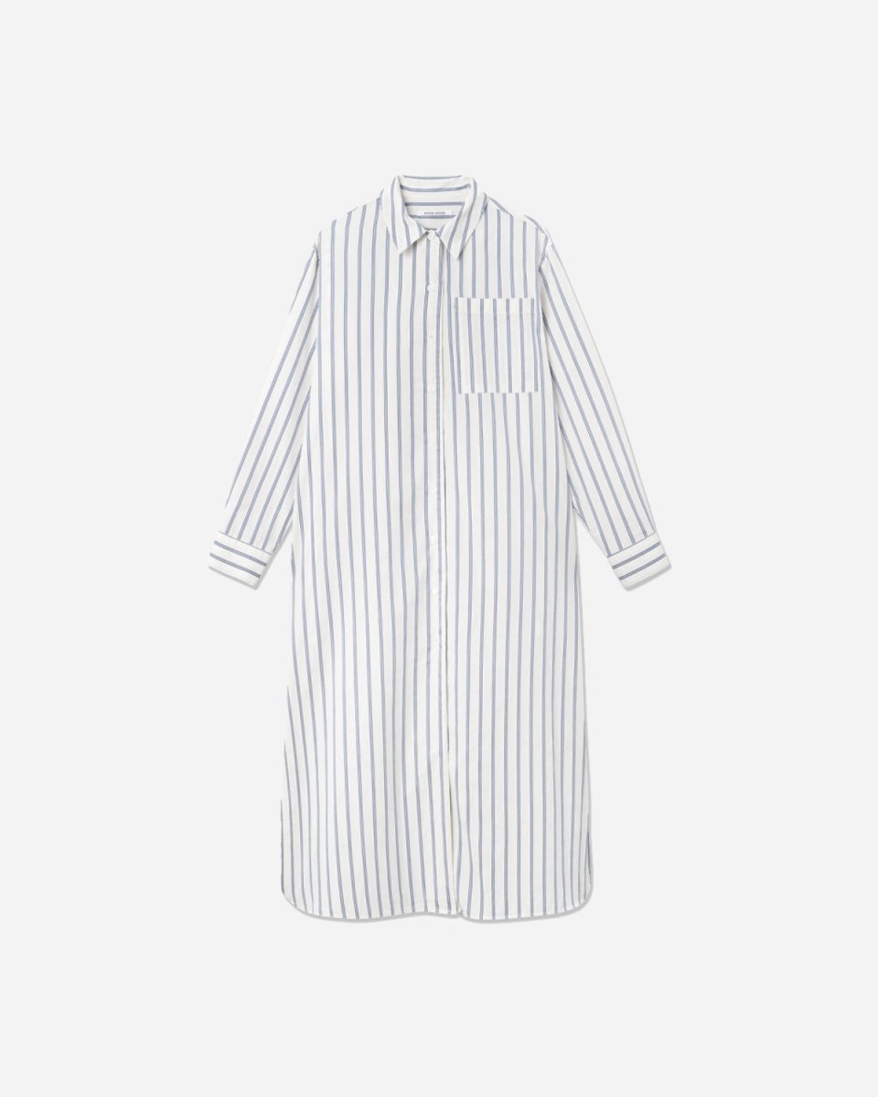 Saga Poplin Stripe Dress - Royal Blue Stripes - Munk Store