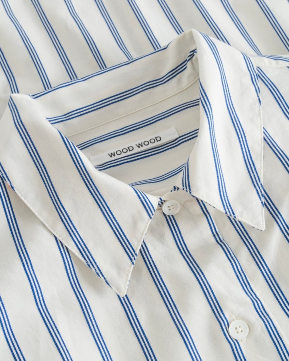 Saga Poplin Stripe Dress - Royal Blue Stripes - Munk Store