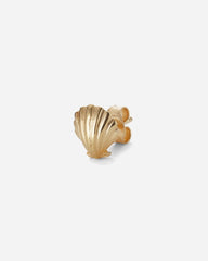 Salon Scallop Earstud Front - Gold