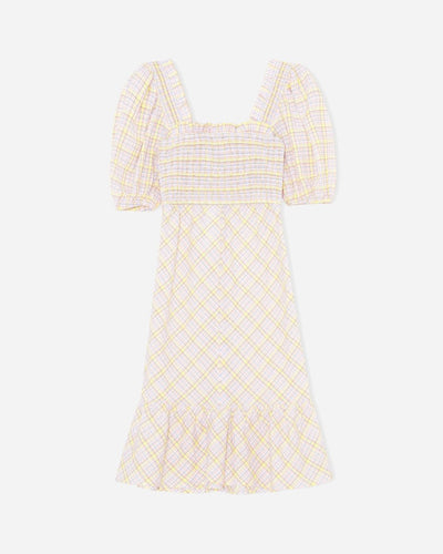 Seersucker Check Midi Dress - Multicolour - Munk Store