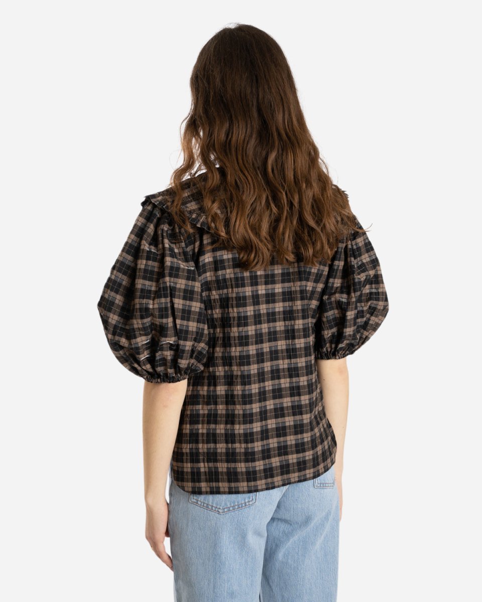 Seersucker Check Shirt - Fossil - Munk Store