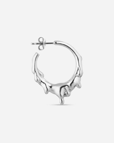 Small Drippy Hoop - Silver - Munk Store